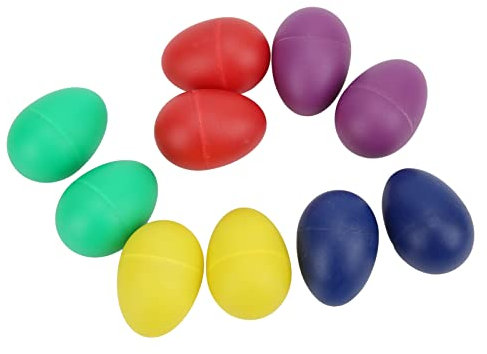 RockVOQRN 10PCS Colorful Plastic Musical Egg Shakers for Rhythm Training and Early Education