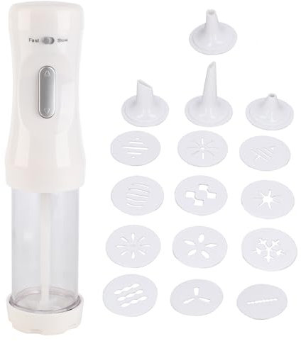 YFSAN Electric Cookies Press Cake Cookies Maker Kit with 12 Discs and 4 Icing Tip for DIY Cookies Decoratin
