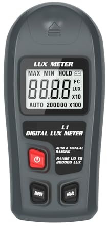 Luxmetro, Luxmetro digitale LCD Tascabile Misuratore di luce Lux/FC portatile 0~200.000lux Misuratore Tester Sensore Fotometro Luxmetro Illuminometro,per giardino, interni e fotografia