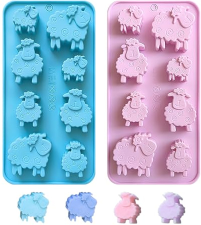 2 Little Sheep Silicone Mold - Cute Animal Chocolate and Dessert Candy Biscuit Baking Utensils