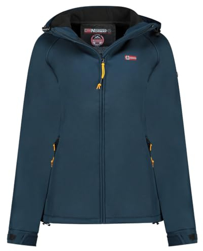 Geographical Norway Tamilalorama Lady – Chaqueta Softshell con capucha para mujer impermeable al aire libre – Chaqueta a prueba de viento resistente – Actividades al aire libre – senderismo – otoño