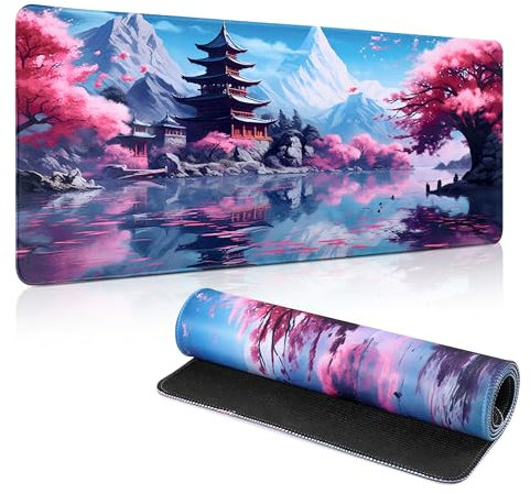 Yimomoyi Tappetino Mouse XXL, 800 x 300 x 3mm Tappetino Scrivania Grande, Antiscivolo Mousepad Gaming, Mouse Pad con Bordi Cuciti, Impermeabile Desk Mat, Accessori Scrivania Ufficio e PC (B)