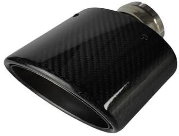 Auspuffblenden 1 Stück Universal Glossy Carbon Fiber Auto Schalldämpfer Spitze Auspuffrohr Düse Dekoration Polieren Oval Breite 105/115/130/150 Endrohrblende(70mm-130mm)
