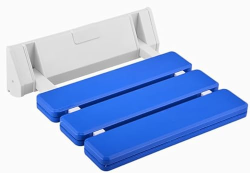 FreeTec Asiento plegable para ducha, montaje en pared, soporta hasta 130 kg, plegable, color azul