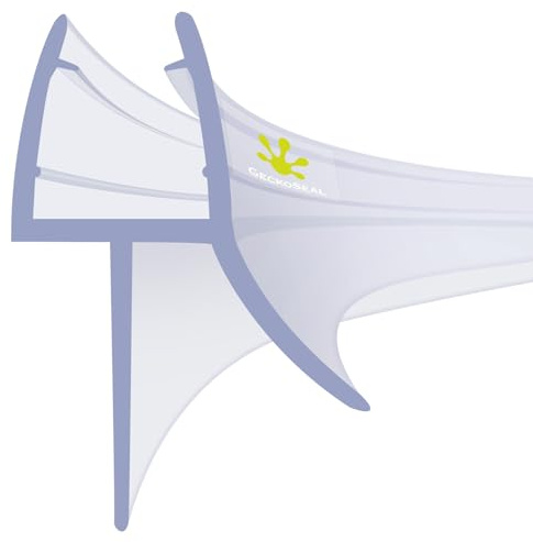 GECKOSEAL Gebogener Duschwand-Dichtungsstreifen für 4–6 mm Glas, gebogene Duschtürdichtung, Ersatzabdeckungen bis zu 12 mm Lücke, Duschdichtungen für Glastüren, 1 x 90 cm
