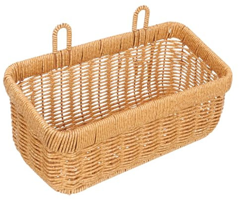 VICASKY Handgewebter Wandkorb Aus Rattan Großer Hängender Aufbewahrungskorb Für Küche Und Haushalt Vielseitiger Organizer Für Gemüse Obst Und Deko Rustikaler Stil Platzsparend Und Dekorati