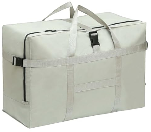 Borsa da Viaggio Pieghevole Extra Grande, Grande Capacità Borsa da Viaggio Duffel, Leggera e Impermeabile Sopra i Bagagli, per Compagnia Aerea, Viaggi, Campeggio, Traslochi, 70 * 35 * 48cm, Grigio