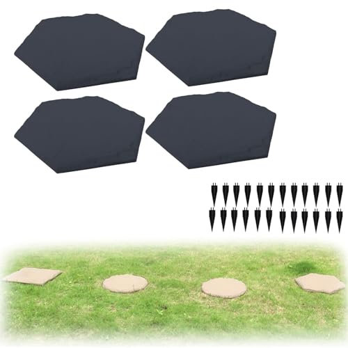 DAO-UPPSE Grands Pas Japonais for allées de Jardin, Pas Japonais Amovibles en Imitation Pierre, Pas Japonais indestructibles for trottoirs extérieurs(Cyan (Hexagon))