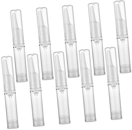 Homoyoyo Lot De 10 Flacons Airless En Plastique 5 Ml Distributeurs De Sérum Yeux Compacts Voyage Usage Cosmétique Sans Fuite