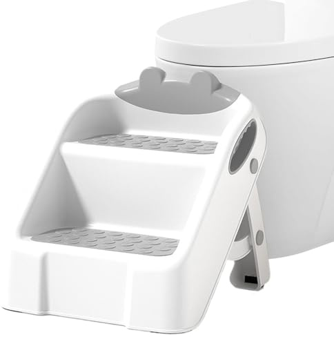 Marchepied Bébé | Escabeau Pliable 2 Niveaux | Échelle Salle de Bains Apprentissage Pot | Lavage Mains Facile Évier Cuisine Chambre Enfant