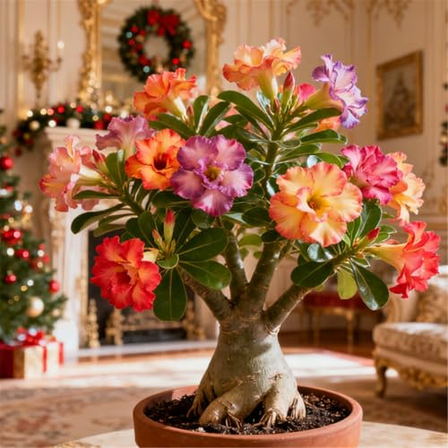 Perenne resistente/Rosa del Deserto rara/Tubero di Rosa del Deserto/Facile da curare/Vaso decorativo-1 Rizoma-B