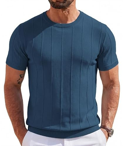 Elainone T-Shirt Homme Été en Viscose – Léger et Respirant, T-Shirt Structuré à Manches Courtes Coupe Moderne, Élégant pour Bureau et Loisirs