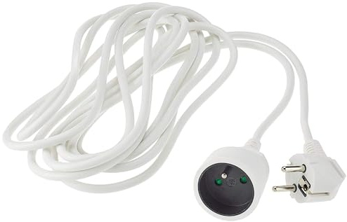 PremiumCord ppe1-02 Verlängerungskabel 230V 2m mit Kindersicherung, Stromkabel,Netzkabel,Schuko-Verlängerung,BuchseaufSteckerTypF,FarbeWeiß