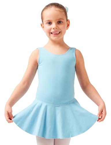 tanzmuster Body da Danza Classica 'Nora' con gonnelino per Bambini in Celeste, 164/170 (15-16 Anni)