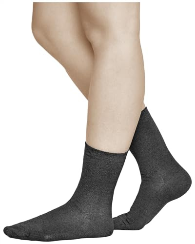 vitsocks Calcetines Mujer Invierno 80% LANA MERINO Finos (3 PARES) Media Caña Transpirables Calientes para Frío, lisos negro, 35-38