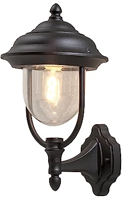 Konstsmide Parma Wandleuchte B: 24 cm T: 26 cm H: 43 cm, 1 x 75 W, IP43 lackiertes Aluminium, schwarz 7223-750