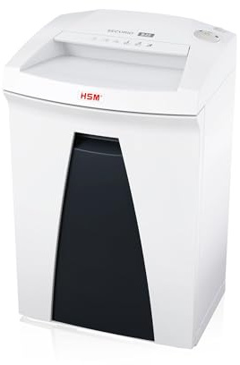 HSM SECURIO B22 Aktenvernichter I Partikelschnitt 0,78x11 mm I 5 Blatt | Sicherheitsstufe P-6 I Office Schredder für Papier, Heft- und Büroklammern I 33l Behälter I 3 Jahre Garantie I Blauer Engel