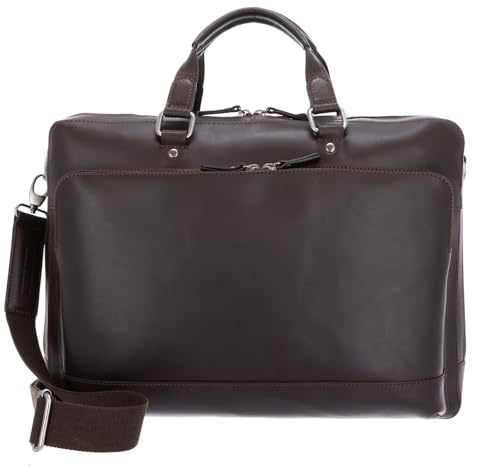Leonhard Heyden Leder Businesstasche Laptoptasche mit Laptopfach Dakota RV-Aktenmappe 2 Fächer 7562 Braun dunkelbraun