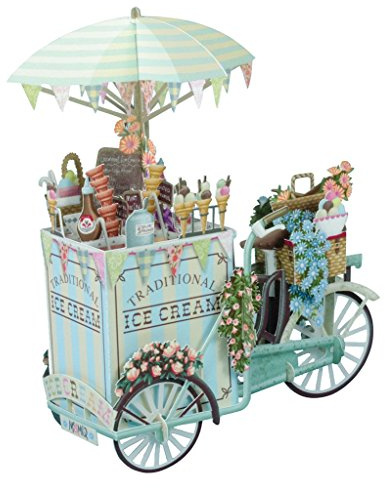 Papier d 'Art 3D am Tag der Hochzeit Pop Up Grußkarte Ice Cream Vendor