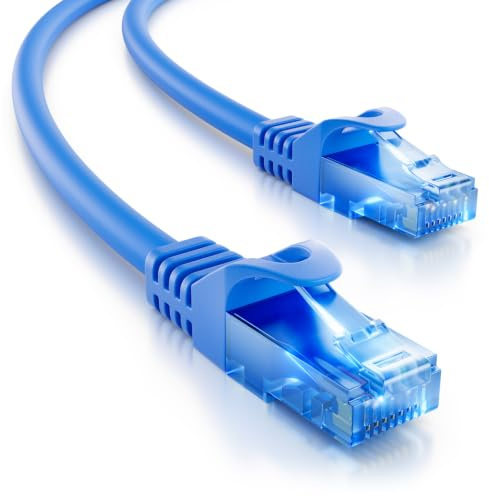 deleyCON 1m CAT.6 Ethernet Gigabit LAN Netzwerkkabel RJ45 CAT6 - Blau | Patchkabel, kompatibel zu CAT.5, CAT.5e, CAT.6a und CAT.7