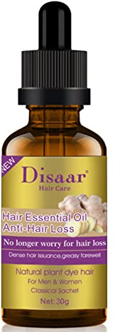 DISAAR BEAUTY Natural Hair Growth Serum with Ginger Essential Oil - Anti Hair Loss Essence for Healthy, Strong, and Thick Hair Growth, Treats Baldness and Weak Brittle Hair