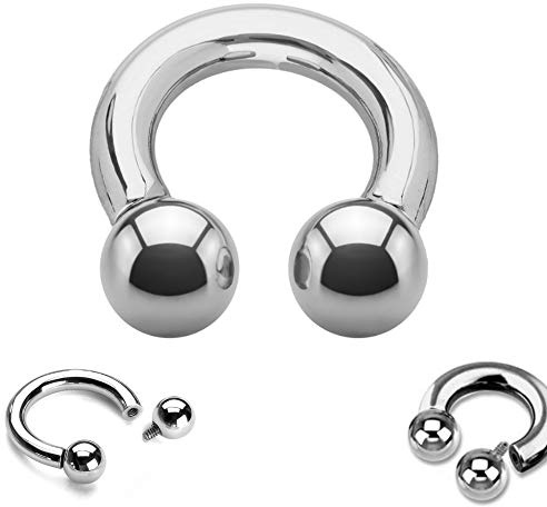 Treuheld® Hufeisen Piercing Ring mit Innengewinde | Silber