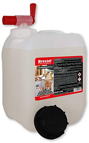 FLÄCHEN-DESINFEKTION 10 Liter Kanister inkl. 51 mm Auslaufhahn - Oberflächendesinfektion Desinfektionsmittel Türgriffdesinfektion Türklinkendesinfektion Kühlschrankdesinfektion Touchscreendesinfektion