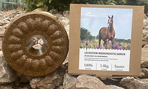 Pferdelutscher Leckstein Mariendistelsamen - speziell für Pferde und Ponys - 1,8 kg (1kg/14,39€)