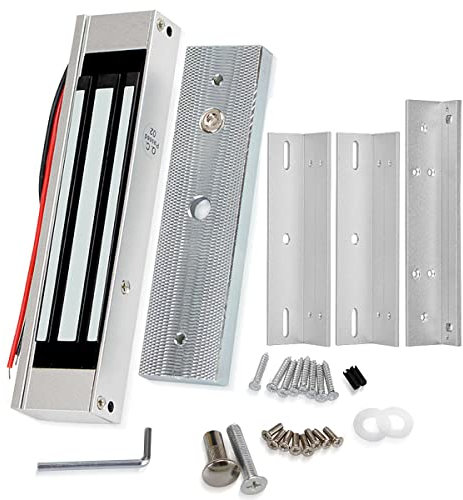 HERNAS 180KG Holding Force Electric Magnetic Door Lock, DC12V Fail Safe NC Type, Electromagnet Lock for Glass, Wooden, Metal Door, Cabinet, Drawer, with ZL Bracket, Outdoor