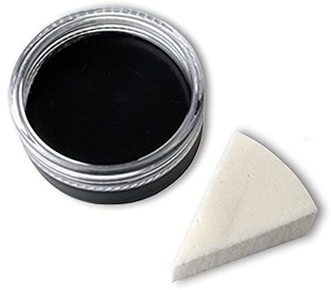 Premium Aqua Schminke mit Schwamm für Kinderfeste Halloween Karneval Mottopartys Zombie Vampire Clowns (Schwarz)