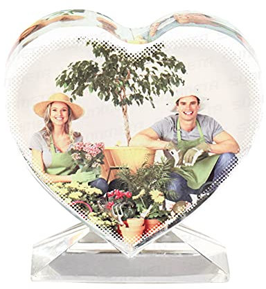 Personalisiert Glasfoto Herzform Bilderrahmen 3D Glas Fotorahmen Kristallglas Rahmen Gravur DIY Glasrahmen Anpassbar Fotogeschenk f¨¹r Geburtstag Valentinstag Weihnachten Hochzeit Hause B¨¹ro Deko