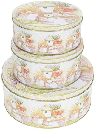 Cabilock Scatola Da 3 Pezzi Scatola Biscotti Di Pasqua Di Pasqua Barattoli Di Coniglietto Bunny Cookie Tins. Vasetti Di Biscotti Pasquali Tin Biscotto Di Foca Dolce
