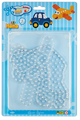 HAMA - Blister 2 piastre: auto e aereo - per perline da stirare taglia Maxi - Tempo creativo
