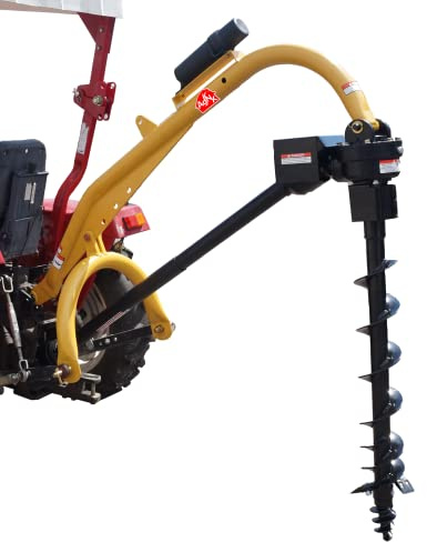 ToolTuff Model 1000 Heavy Duty 3-Point Post Hole Digger with 9 and 12 HD Auger for Cat 1 & 2 Tractors
