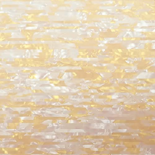 Incudo Konfetti-Zelluloid-Laminat-Acrylplatte, Weiß und Gold, 300 x 250 x 3 mm