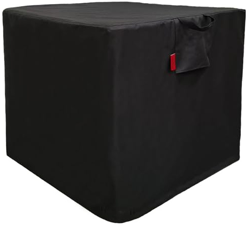 Cover Geny Outdoor Waterproof Fire Pit Cover, Square 600D Heavy Duty Black Fire Bowl Cover (36''L x 36''W x 24''H)