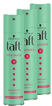 Taft Spray coiffant volume pour cheveux - Degré de tenue 5 (250 ml) - Volume et maintien des cheveux fins - Laque sans silicone pour une tenue jusqu'à 24 h - 3 x 250 ml