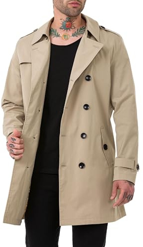 Red Bridge - Cappotto da uomo per le mezze stagioni, foderato, modello Heavy