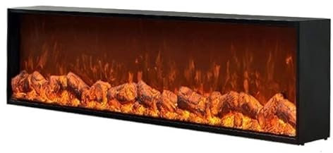 Suuim Chimenea electrónica Chimenea de Vapor de Agua Chimenea eléctrica empotrada, con Efecto de Llama y Registro 3D, Chimenea eléctrica Decorativa Moderna, Control táctil