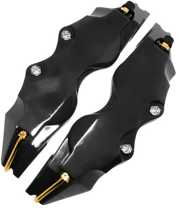 JNNJ 2 Stück Auto Bremssattel Abdeckung, 3D-Stil Bremssattel Abdeckungen, Nützliche Auto Universal Disc Bremssattel Abs Abdeckungen Vorn Hinten Auto Kit(Schwarz)