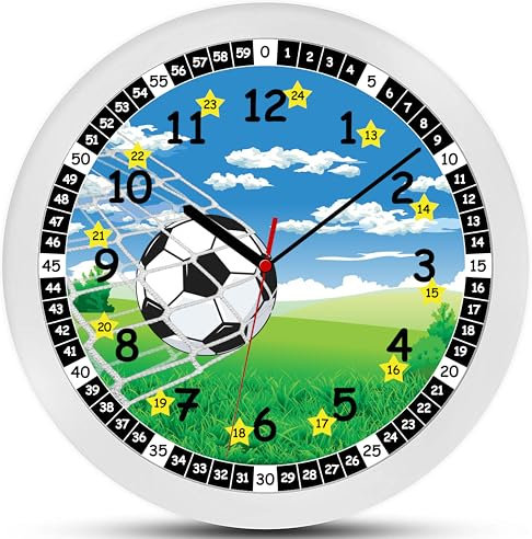 K&L Wall Art Orologio da parete per bambini, silenzioso, per bambini, moderno, senza ticchettio (blu, verde, 30 cm), KS-813