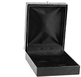 MUYRJLZX Stackers joyero, joyero for hombre, joyero negro de piel sintética con clip for corbata, gemelos, caja de regalo, escaparate de exhibición