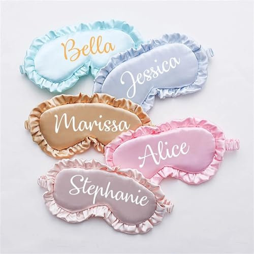 Personalisierte Benutzerdefinierte Augenmaske Schlafmaske, Bequeme & Verstellbare Schlafmaske, Frauen Superweiche Satin-Augenmasken, Nacht Schlafen Reise Für Damen Und Herren