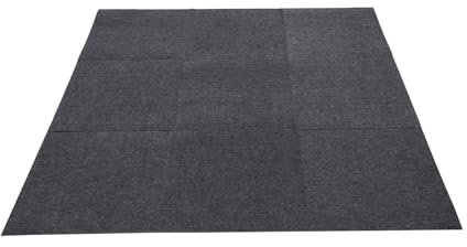15 Stück 60 * 60cm Teppichfliesen Selbstklebend, 58ft² strapazierfähiger Teppichboden Bodenbelag für Haus & Büro (Dunkel Grau)
