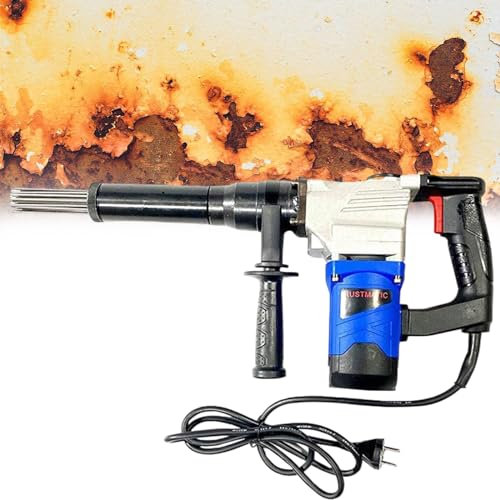 1100W Electric Needle Derusting Machine,Needle Type Rust Remover Cleaning Machine,Electric Needle Scaler for Removal of Rust,Weld Slag Paint Steel Pipe,Screw,Nut,Boat,Deck,110V