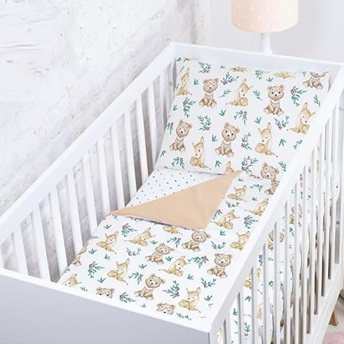 BABYSAFE Bettwäsche-Set für Kinderbett 100 x 135 cm und Kissenbezug 40 x 60 cm, 100 % Baumwolle, Oeko-Tex-zertifiziert, Bettbezug 100 x 135 cm, für Babybett, Kinderbett oder Kinderwagen, hergestellt