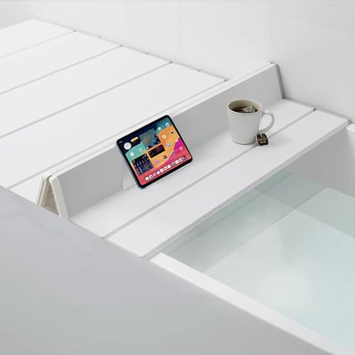Badkarsskydd, 160 x 75 cm vikbar badkarshylla PVC vattentät badkarsbräda dammtät badkarsskydd för hem badkar badrum spa (tunn stil, 80 x 170 x 0,7 cm)