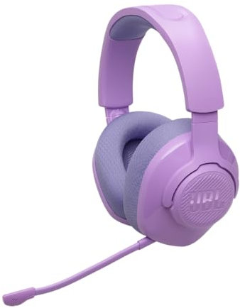 JBL Quantum 360 Casque gaming circum-auriculaire sans fil, double connexion 2,4 GHz et Bluetooth, autonomie 22 h, micro amovible, compatible avec plusieurs plateformes, violet