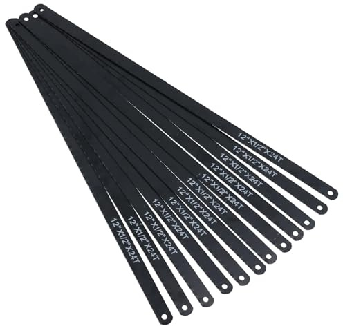 Bügelsägen-Ersatzblätter, 300 mm x 12 mm, 24 TPI Karbonstahl, 12 Stück