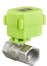 JGGCKNOGG Elektrischer Kugelhahn Edelstahl-Kugelhahn mit Antrieb 1/2 3/4 1 IP65 Motorisierter Kugelhahn Wasserventile AC/DC 12V 24V 220V(3/8,AC220_XY-02)